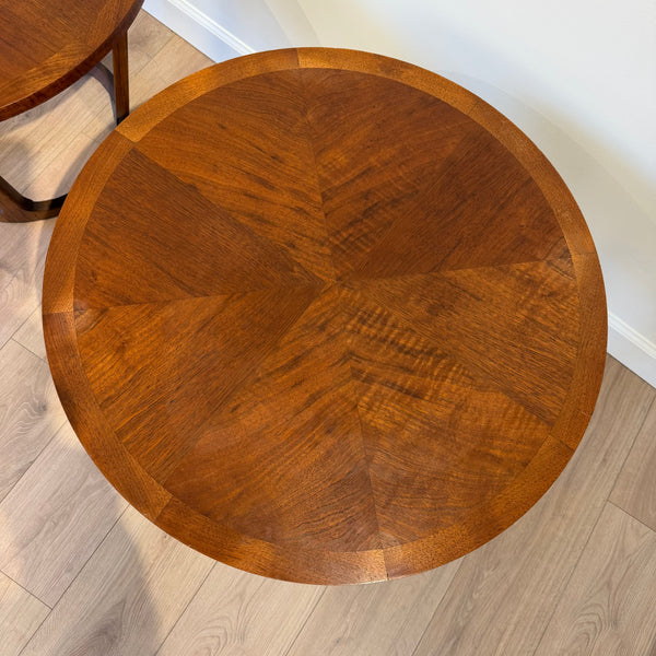 1960s Pair of Lane Rhythm Round End Tables
