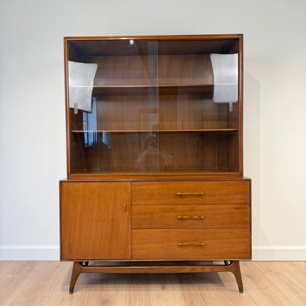 MCM R-Way Mahogany Petite Hutch with Sliding Glass Doors
