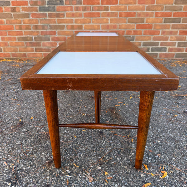 Merton Gershun for American of Martinsville Accord Walnut & White Laminate Coffee Table