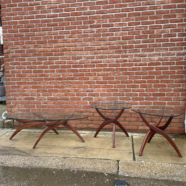 Forest Wilson Sculptural Walnut and Glass Coffee Table