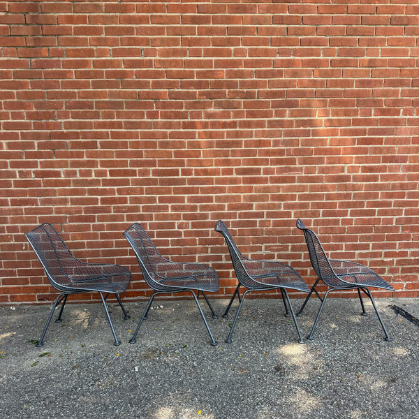Russell Woodard Sculptura Mesh Patio Dining Set with Slate Top Table