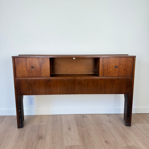 Mid Century Modern Harmony House Walnut Headboard and Footboard