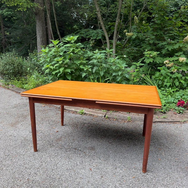 Mid-Century Modern Danish Draw-Leaf Teak Dining Table