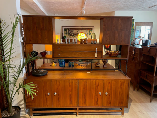 Stanley Walnut and Rosewood Wall Unit