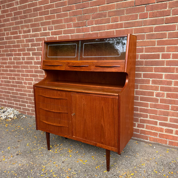 1960s Danish Modern Teak Secretary Desk Hutch by Sejling Skabe N.P. Nielsen