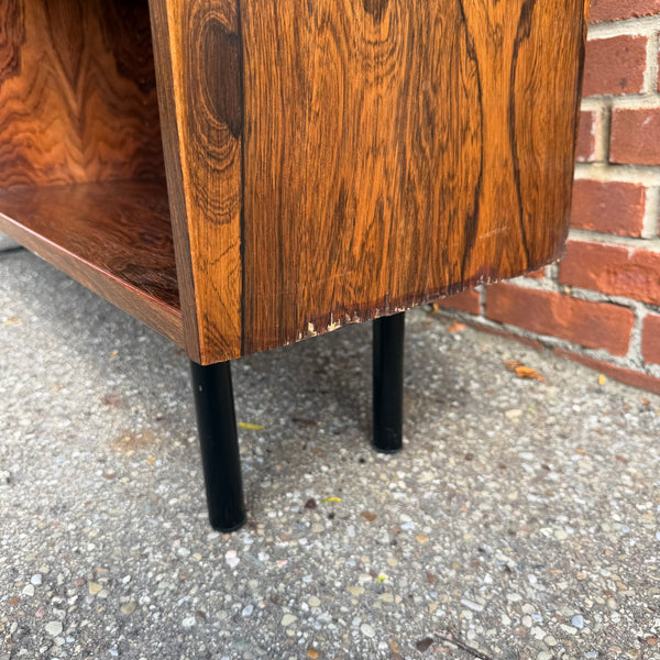 1960s Danish Modern Rosewood Bookcase with Adjustable Shelves