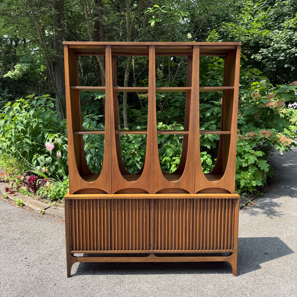 Broyhill Brasilia Walnut Room Divider / Display Cabinet