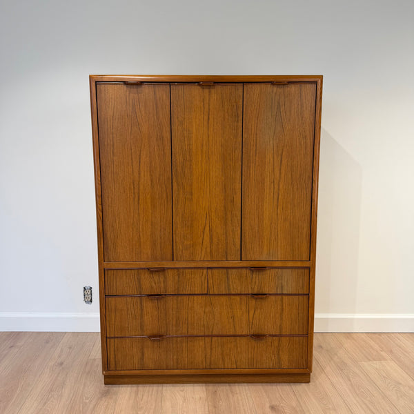 Drexel Heritage “Compatibles” Tall Walnut Gentleman’s Chest with Rosewood Accents