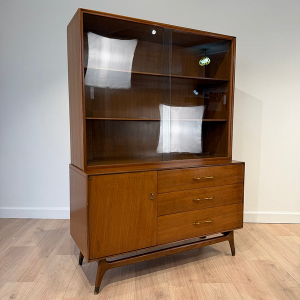 MCM R-Way Mahogany Petite Hutch with Sliding Glass Doors