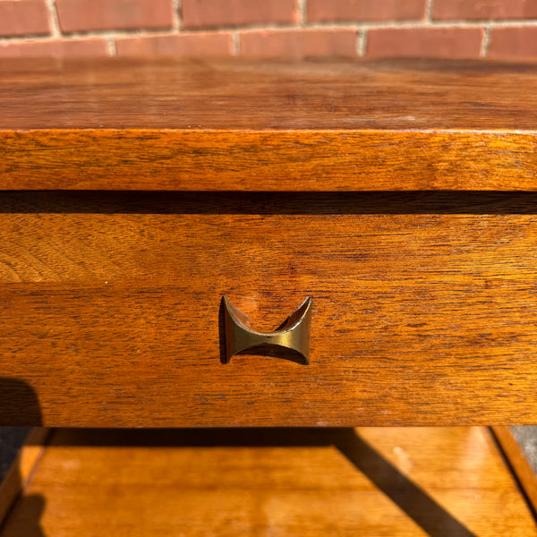 Broyhill Brasilia Mid-Century Modern Walnut & Brass Nightstand - Includes Reconditioning