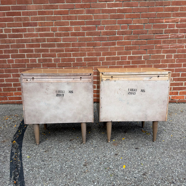 Pair of Mid-Century Modern Walnut Nightstands