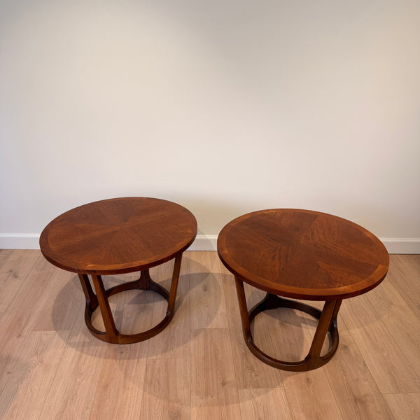 1960s Pair of Lane Rhythm Round End Tables