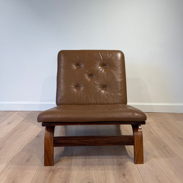 Sohheim for Rybo Rykken Style Bent Rosewood and Leather Lounge Chair