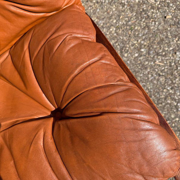 Pair of 1970s “Siesta” Bent Rosewood and Leather Lounge Chairs by Igmar Relling for Westnofa, Norway