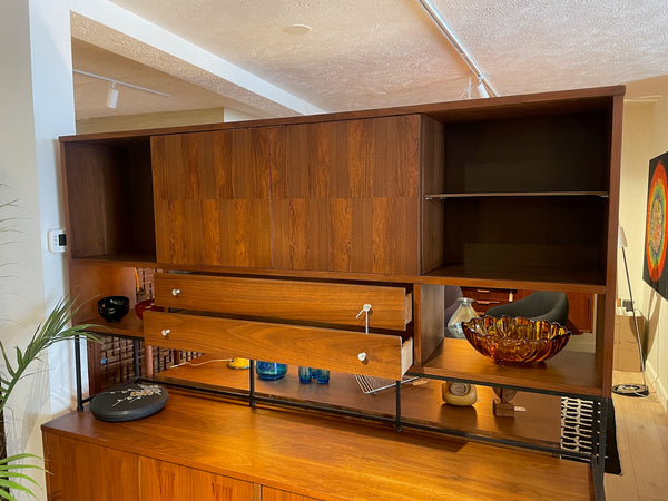 Stanley Walnut and Rosewood Wall Unit