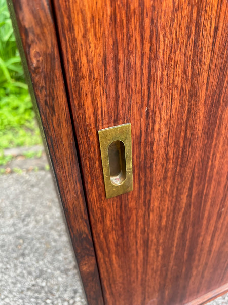Mid-Century Modern Rosewood Cabinet with Black Stone