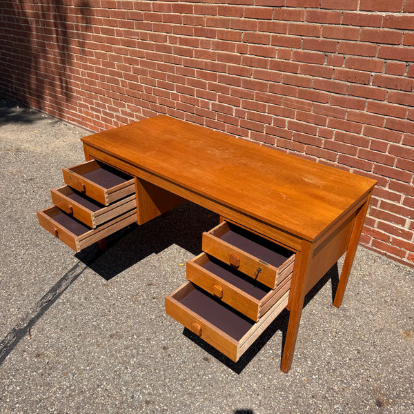 Domino Møbler Danish Modern Teak Executive Desk | Mid Century Modern Partner’s Writing Desk