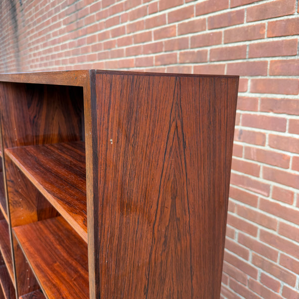 1960s Danish Modern Rosewood Bookcase with Adjustable Shelves