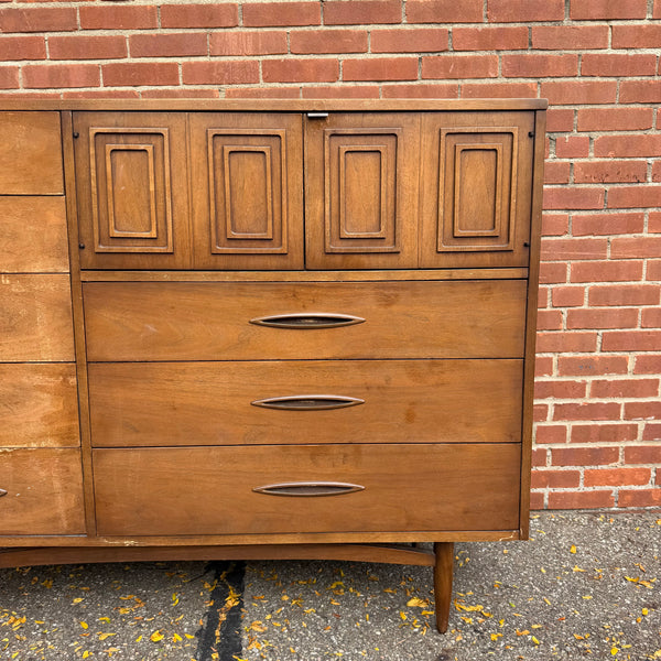 Broyhill Premier Sculptra Magna Walnut Mid-Century Modern Gentleman’s Chest
