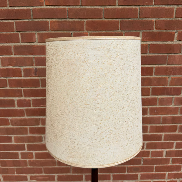 Vintage Mid-Century Modern Walnut Laurel-Style Floor Lamp Table with Ceramic Ashtray & Coasters