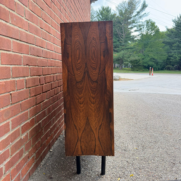 1960s Danish Modern Rosewood Bookcase with Adjustable Shelves