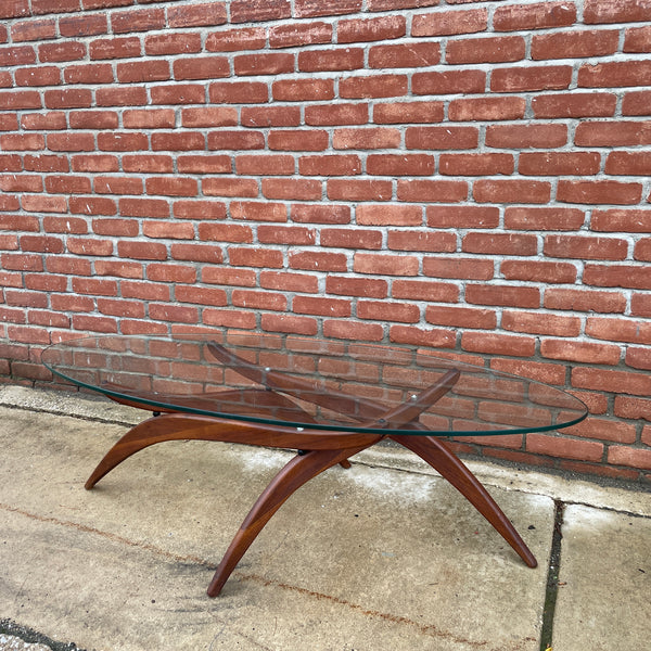Forest Wilson Sculptural Walnut and Glass Coffee Table