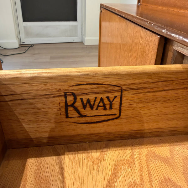 MCM R-Way Mahogany Petite Hutch with Sliding Glass Doors