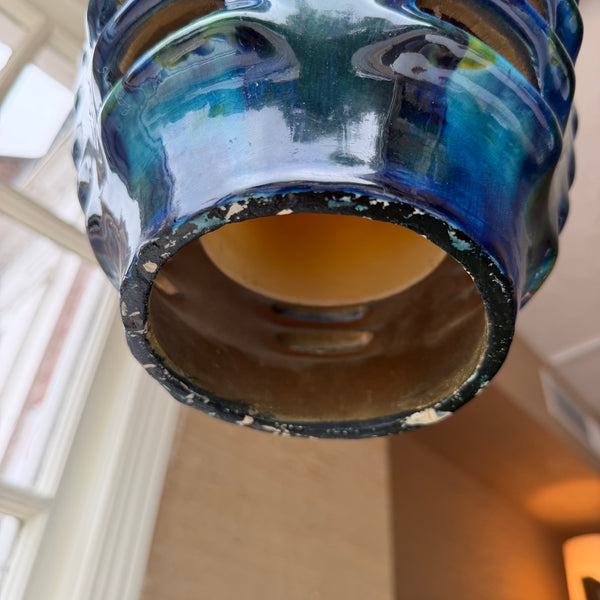 Mid Century Modern Glazed Ceramic Swag Light