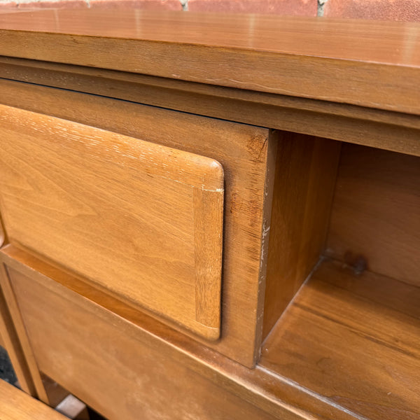 Pair of Broyhill Forward Walnut Full-Size Headboards & Footboard