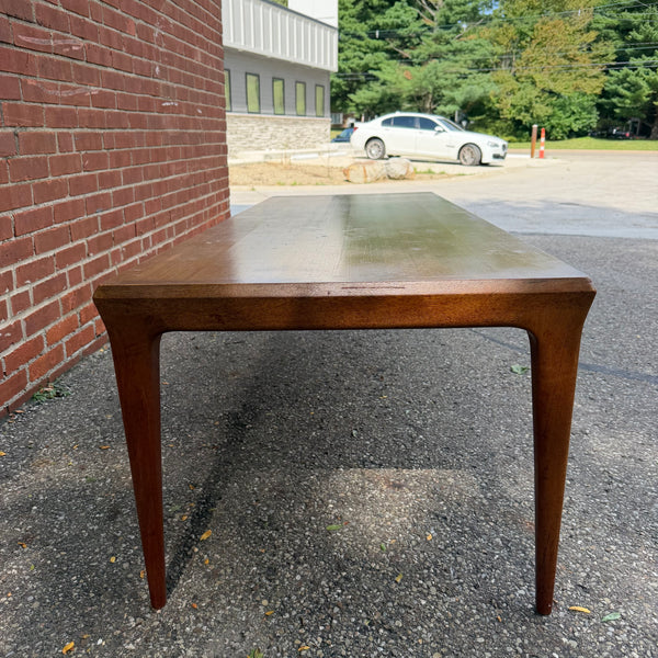 Johannes Andersen Teak Danish Modern Coffee Table with Pull-Out Laminate Shelf