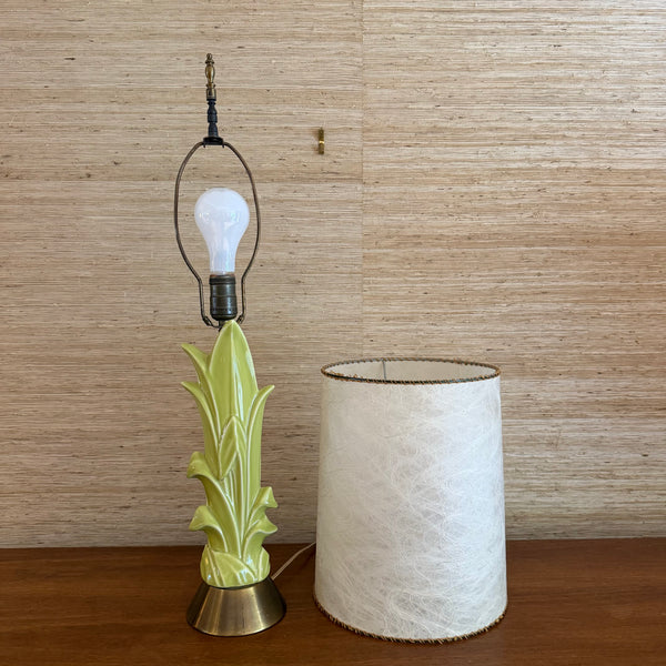 Mid Century Modern Ceramic and Brass 3-way Table Lamp